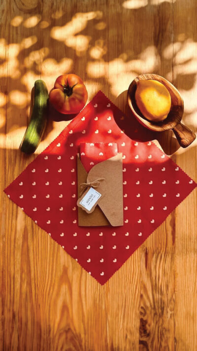 Balmumu Tekrar Kullanılabilen Gıda Saklama Bezi & Kumaşı - 5 ADET - 20x20 cm